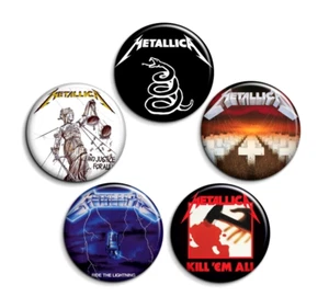 METALLICA button badge magnet clip 5 SET chapa imán pin 38mm 1.5 Inch - Imagen 1 de 3