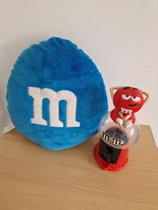 M&M'S Large Blue Pillow Plush & Red Candy Chocolate Dispenser - Picture 1 of 2
