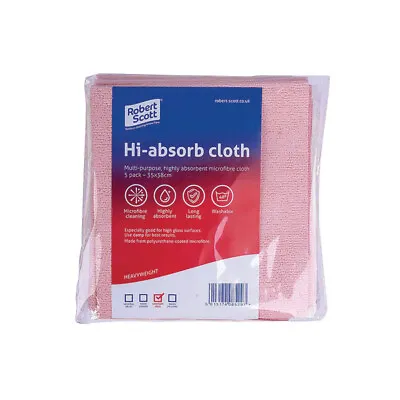 Robert Scott Hi-Absorb Microfibre Cloth Red (Pack Of 5) 103986RED • 12.85£