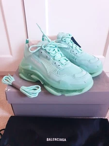 BNWT Balenciaga Wmns Triple S Sneaker 'Clear Sole Mint UK 5 EU 38 US 8 rrp£825 - Picture 1 of 12