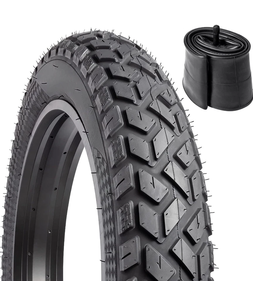 20”x4” Ebike Moped Style bicycle fat Tire BLACK CAT Just (1) Tire And Tube - Image 1 of 4