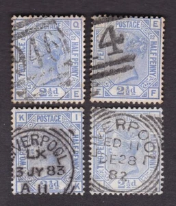 GB QV 1880-83 21/2d blue plate 22 x4 - IA EF IK QE - good to fine cv 160€+ - Bild 1 von 2