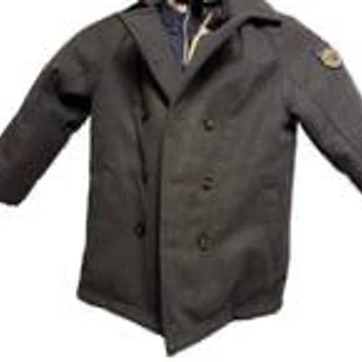 Abrigo de guisante de lana sintética doble botonadura LONDON FOG para niños pequeños, gris Foto 1 de 4