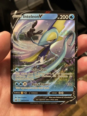 Inteleon V - SWSH016 - Pokemon Promo Sword & Shield Ultra Rare Holo Card NM  - Image 1 of 2