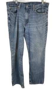 Levi 514 Strauss & Co. Vaqueros Desgastados Rodilla Cremallera Botón Lavado Ligero LEER - Imagen 1 de 11