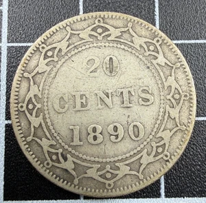1890 Neufundland 20 Cent 20c Münze - 0,925 Sterling Silber - Bild 1 von 2