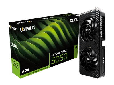 PALIT GeForce RTX 5050 Dual 8GB Graphics Card NE65050019P1-GB2070D GDDR6 20Gbps - Image 1 of 4