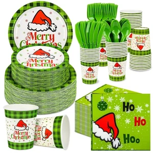 400 Teile Weihnachtsfeier Deko Zubehör für 50 Gäste, Frohe Weihnachten H... - Bild 1 von 7