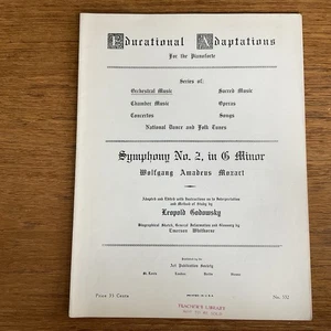 Symphony No 2~G Minor~Mozart~Progressive 500 Series~#532~Art Publication Society - Picture 1 of 5