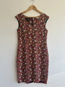 Laura Ashley 100 % Seide ärmellos Ditsy Blumen rot Etuikleid Gr. 12 Vintage - Bild 1 von 7