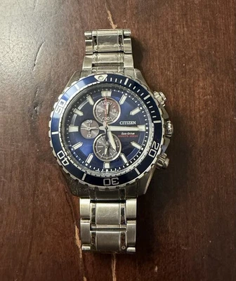 Citizen Eco-Drive Promaster Diver chronograph blue/silver bezel - Image 1 of 3