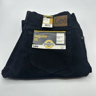 Lee Men’s Jeans 34x30 Regular Fit Black Straight Leg Denim Pants - NEW NWT - Image 1 of 4