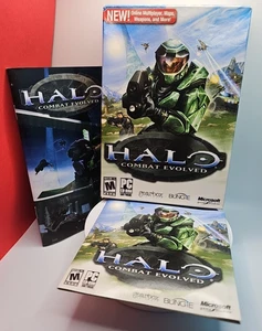 Halo: Combat Evolved (PC, 2003) With Outer Box CIB With Manual & Sleeve Case - Foto 1 di 6