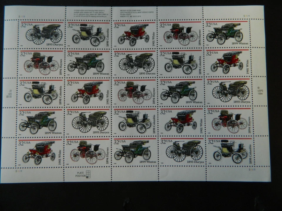 US SC#3023a Antique Automobiles SHEET OF 25  MNH - Image 1 of 1