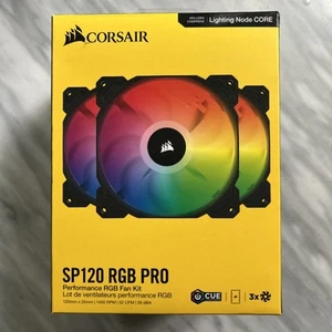Corsair SP120 RGB Pro Performance Fan (x3) Kit w/ Lightning Node Core Brand New - Photo 1/6