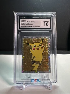 Rare Pikachu Merlin Pokemon Stickers 1998 Series 1-S30 Holo CGC 10 Pop (69) - Picture 1 of 2