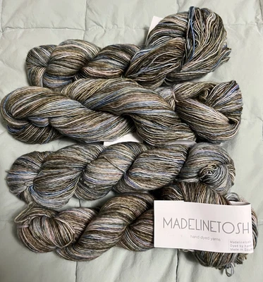 лот из 4 мотков Madelinetosh мериноса светлый цвет Mala зеленый синий бежевый - Изображение 1 из 4
