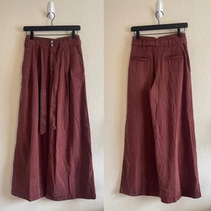 Free People Dwell On Dreams Hose weites Bein Plissee Gürtel Retro Damengröße 0 - Bild 1 von 10
