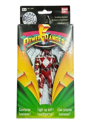 1993 POWER RANGERS FIGURE RED LIGHT UP BELT BANDAI VINTAGE RARE BOXED DIE-CAST - Image 1 of 4
