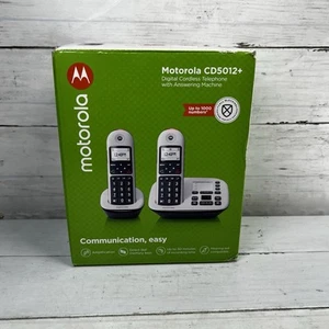 Motorola CD5012+ DECT 6.0 Cordless Phone System W/ Answering Machine 2 Handsets - Picture 1 of 14