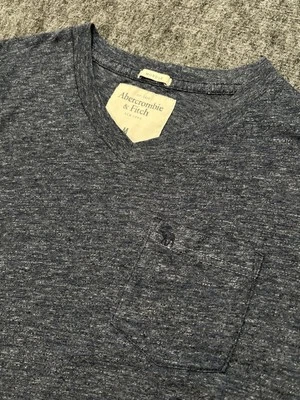 Camisa Abercrombie & Fitch Musculosa Para Hombres Camiseta Azul Mediana Informal Alce Preppy Y2K Foto 1 de 4