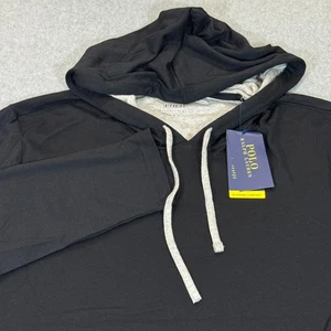 Polo Ralph Lauren Supreme Comfort Men's Long Sleeve Hooded T-Shirt M Black NWT - Picture 1 of 12