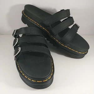 Doc Marten sandali donna neri Blaire slides cinturino fibbia taglia 11 - Foto 1 di 10