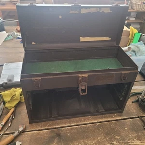 Vintage Kennedy Werkzeugkiste Modell 520 NUR LEERKOFFER - XLNT Werkzeugkiste Truhe Teile - Bild 1 von 19