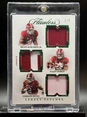 2022 Flawless Alabama  Brian Robinson Jr. Najee Harris Derrick Henry Patch /5 - Image 1 of 2
