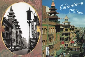 Chinatown damals & heute San Francisco CA Vintage Postkarte - Bild 1 von 2