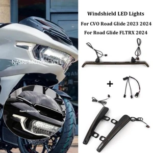 For Harley Road Glide FLTRX 2024 25 Motorcycle Windshield LED Lights Turn Signal - Picture 1 of 13