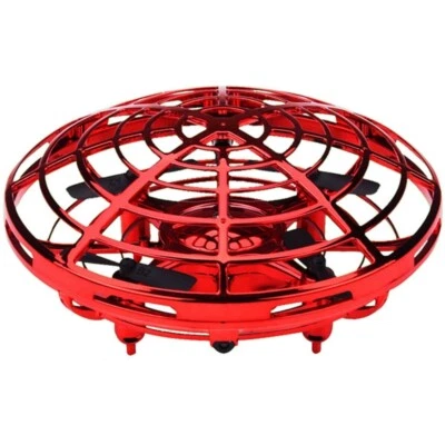 AMEWI - Mini UFO Drohne - interaktive Drohne - LEDs - Gestensteuerung - rot - Bild 1 von 3