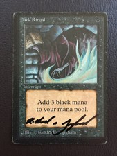 mtg BETA Dark Ritual signed by Richard Garfield (2/2) - FREE TRACKING!