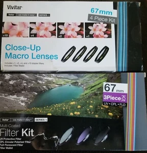 VIVITAR FILTER BUNDLE 67mm UV CPL + FLD KIT + 67mm CLOSE-UP MACRO LENS SET NEW - Picture 1 of 7