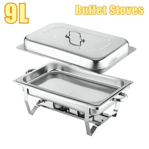 9L Rectangle Chafing Dish Buffet Stoves Food Warmer Stainless Steel Chafer New - Picture 1 of 16