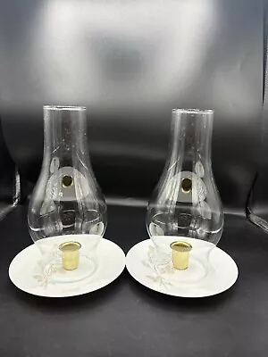 Pair Rosenthal Classic Rose Candle Holder W/glass cover - Image 1 of 4