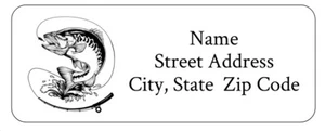 90 Personalized Custom Fishing Angler Fish Return Address Labels Envelope Seals - Picture 1 of 2