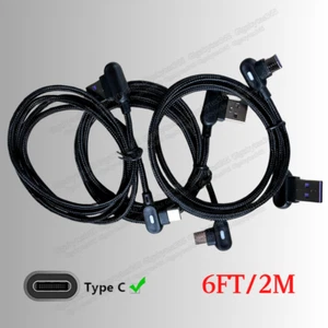 3 Pack Type A To USB C Cable 90 Degree Right Angle Fast Charger Cord For Samsung - Picture 1 of 10