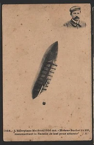 Aviation Postcard France RPPC Malecot Aeroplane & Portrait - Picture 1 of 2