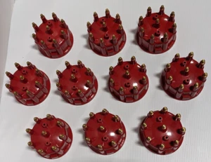 10) Red Clamp Down 8 Cylinder Male Replacement Distributor Caps - Foto 1 di 4