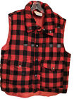 Vintage Sportsmans Choice Hunt Vest Men Black Red Plaid Lined Acrylic Size L New