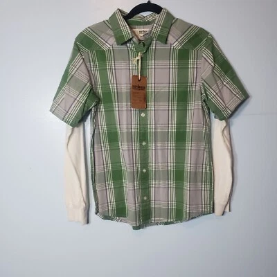 Hombre Urban Pipeline Verde Cuadros Manga Corta con Blanco Mangas Largas Talla L Nuevo Con Etiquetas Foto 1 de 4