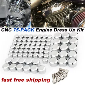 Kit de cubierta de tapas de pernos de motor cromadas 75X para Harley Touring Road King Street Glide - Imagen 1 de 10