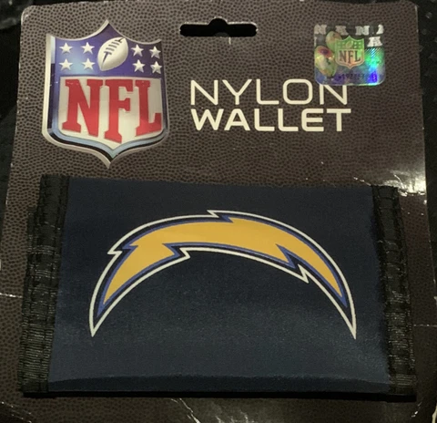 NFL Nylon Trifold Wallet San Diego LA Chargers Navy Bolt Hook & Loop Cover