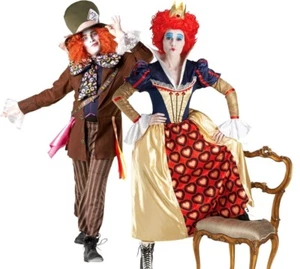 Adult DISNEY Alice in Wonderland MAD HATTER or RED QUEEN Fancy Dress Costumes - Picture 1 of 3