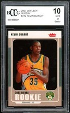 2007-08 Fleer Glossy #212 Kevin Durant Rookie Card BGS BCCG 10 Mint+