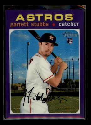 2020 Topps Heritage Chrome Purple Refractor #THC-543 Garrett Stubbs Astros - Image 1 of 2