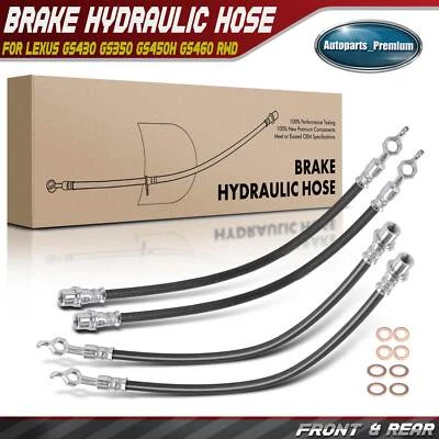 Manguera hidráulica de freno delantero y trasero 4 piezas para Lexus GS430 GS350 GS450h GS460 RWD Foto 1 de 4