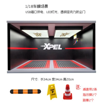 1:18/24 Diorama Car Garage Model Lighting Car Model Display Cabinet Scene Model - Image 1 of 4
