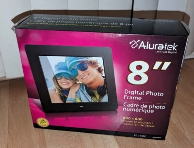 Aluratek ADPF08SF 8 inch LCD Digital Photo Frame - Black - Image 1 of 2
